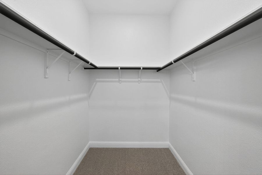 Walk in closet with carpet floors Walk in closet with carpet floors