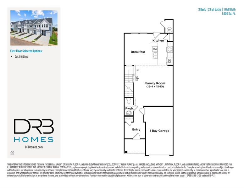 2D floor plan layout of this home in Silo Ridge, Anderson, SC (Image 3).