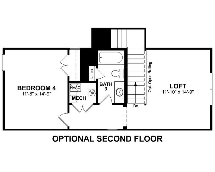 2D floor plan layout of this home in The Groves of Berkeley, Moncks Corner, SC (Image 4).