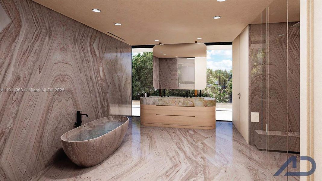 Furnished interior view inside a new home in , Miami Beach (Image 16).