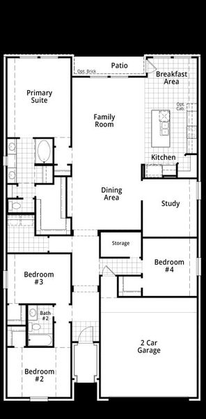 2D floor plan layout of this home in Gateway Village - The Reserve, Denison, TX (Image 3). 2D floor plan layout of this home in Gateway Village - The Reserve, Denison, TX (Image 3).