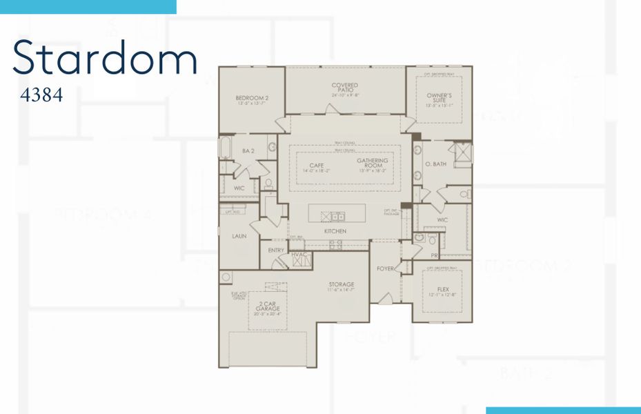 2D floor plan layout of this home in Del Webb North Myrtle Beach, Myrtle Beach, SC (Image 2).