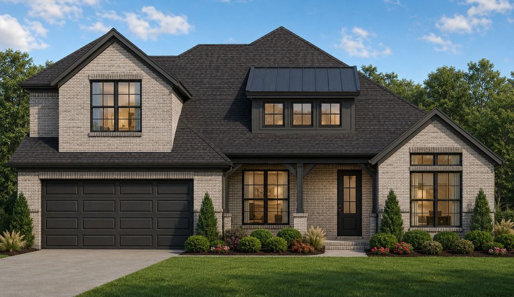 Front exterior of a new home in Panchasarp Farms, Burleson, TX, highlighting curb appeal (Image 1). Front exterior of a new home in Panchasarp Farms, Burleson, TX, highlighting curb appeal (Image 1).