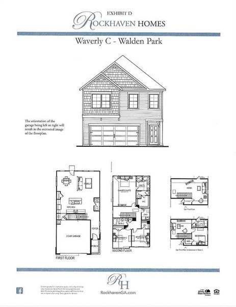 2D floor plan layout of this home in The Retreat at Walden Park, Jonesboro, GA (Image 3).