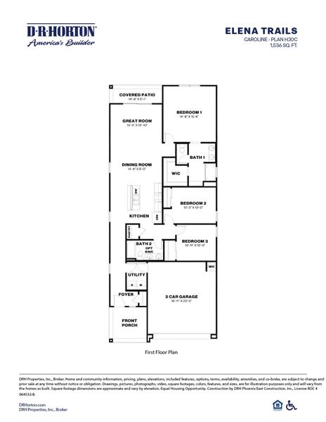 2D floor plan layout of this home in Elena Trails, Maricopa, AZ (Image 4).