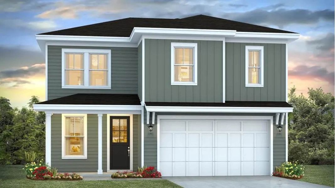 Representative exterior photo of a completed home built from the Trenton by D.R. Horton in Parkside, Santa Rosa Beach, FL (Image 17).