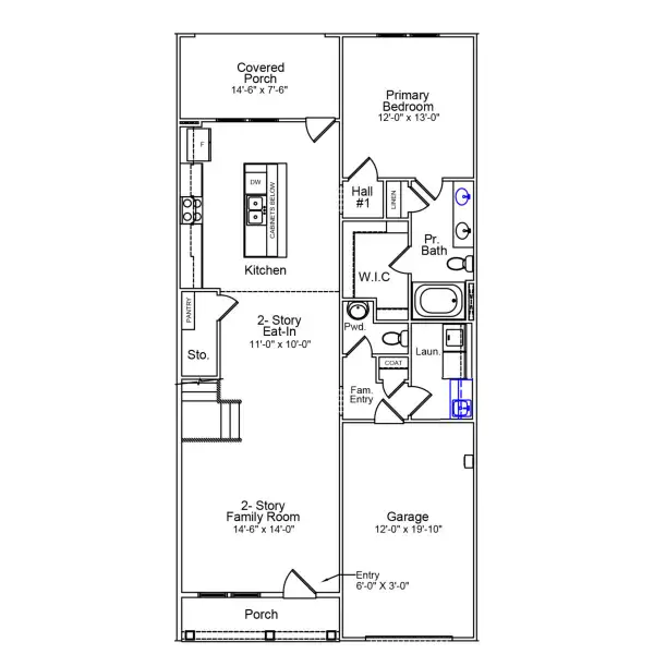 2D floor plan layout of this home in Ovation at Sweetbrier, Durham, NC (Image 3).