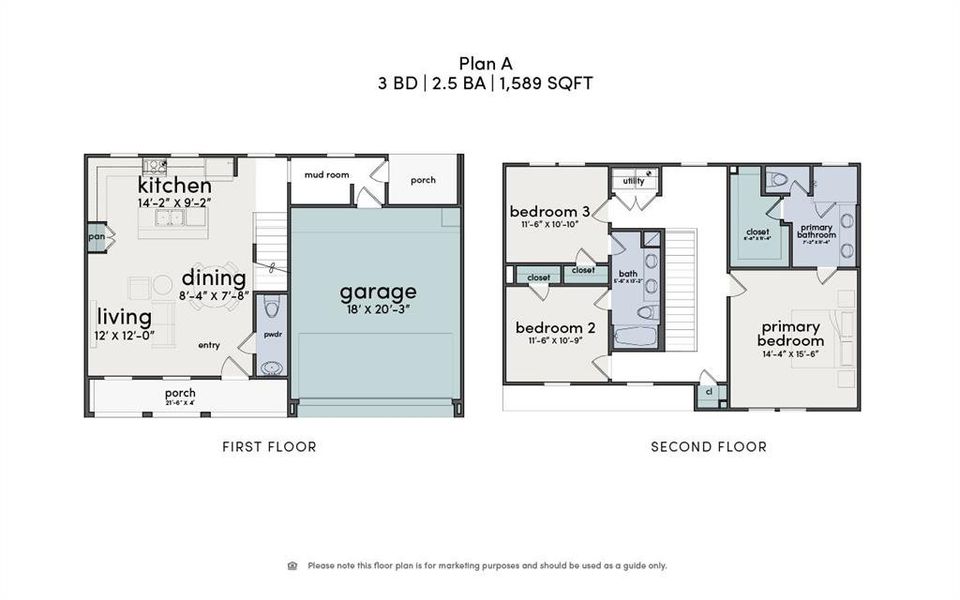 Floor plan A - 1,589 sqft