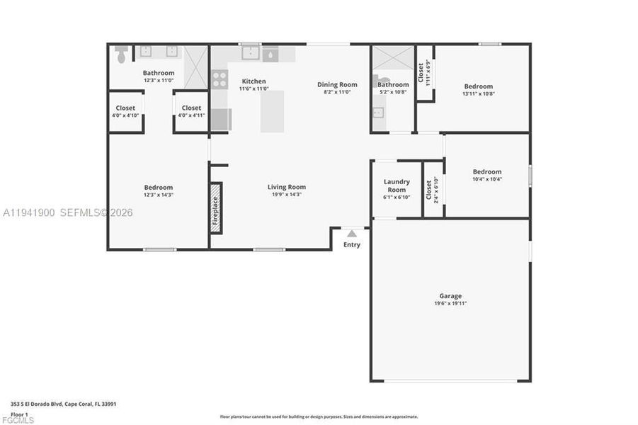 2D floor plan layout of this home in , Cape Coral, FL (Image 5).