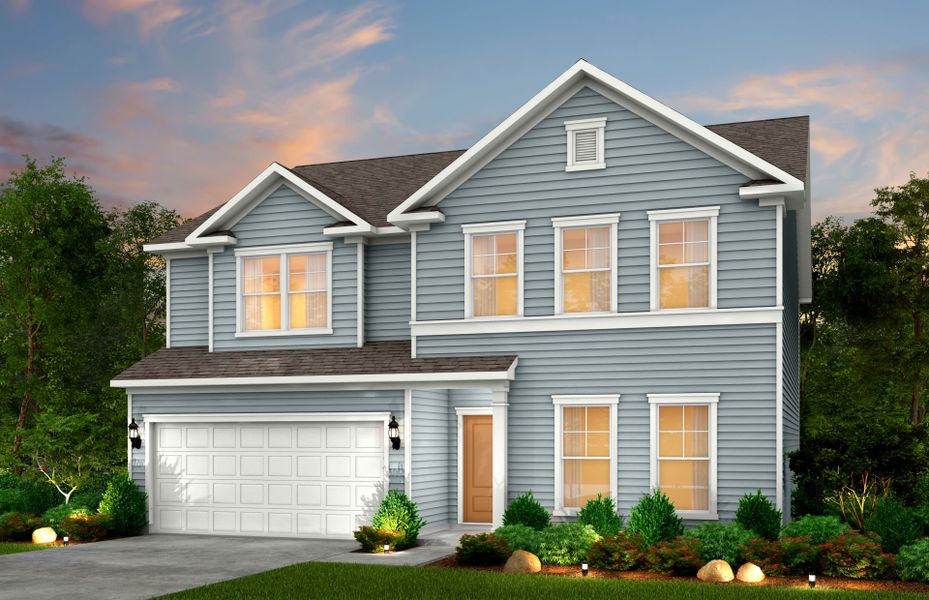 Front exterior of a new home in Hamlet at Carothers Crossing, La Vergne, TN, highlighting curb appeal (Image 17).