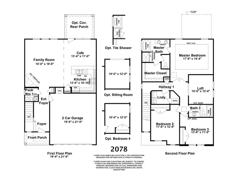 Black and White Floorplan - The 2078 Plan