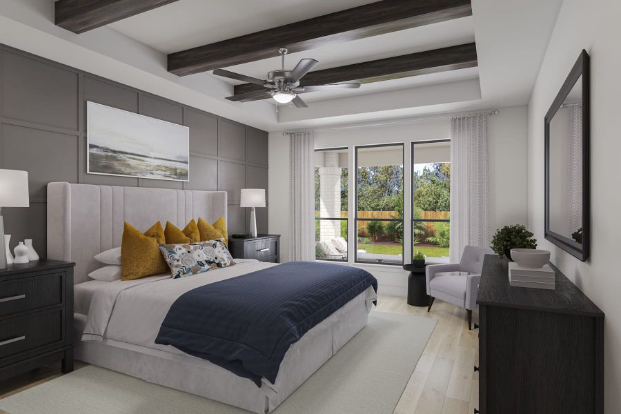 Representative furnished interior of a home built from the Salerno by Tri Pointe Homes in Woodson’s Reserve, Spring (Image 28).