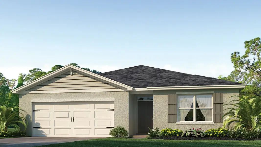 Representative exterior photo of a completed home built from the Cali by D.R. Horton in Travis Landing, Kissimmee, FL (Image 20). Representative exterior photo of a completed home built from the Cali by D.R. Horton in Travis Landing, Kissimmee, FL (Image 20).