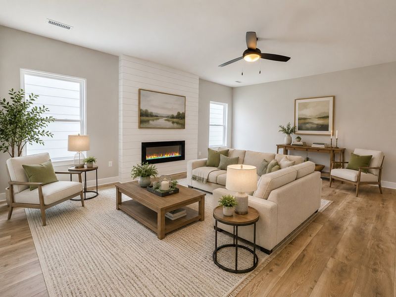 Representative furnished interior of a home built from the Hibiscus by Perfection Builders in Heritage Commons, Andover (Image 3).