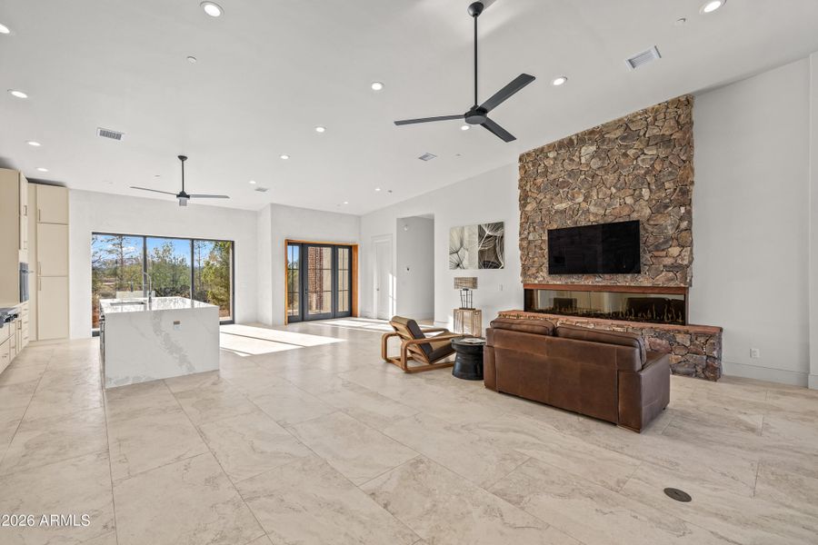 Kitchen, Dining, Living