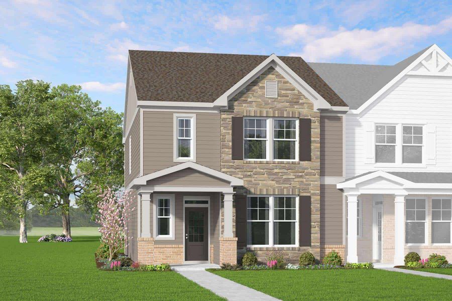 Representative exterior photo of a completed home built from the Paxton by McKinley Homes in Kinsley, Wake Forest, NC (Image 5).