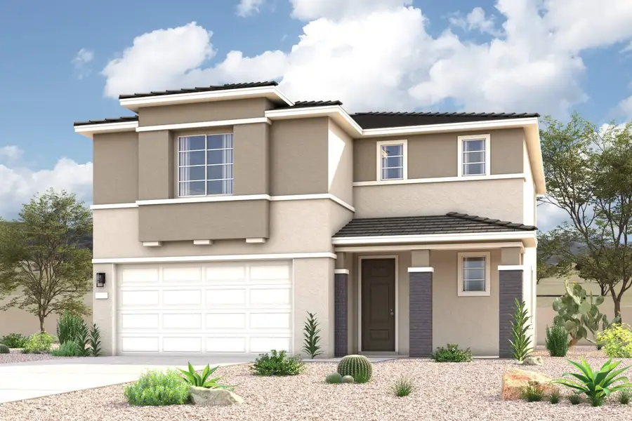 A house with a garage. A house with a garage.