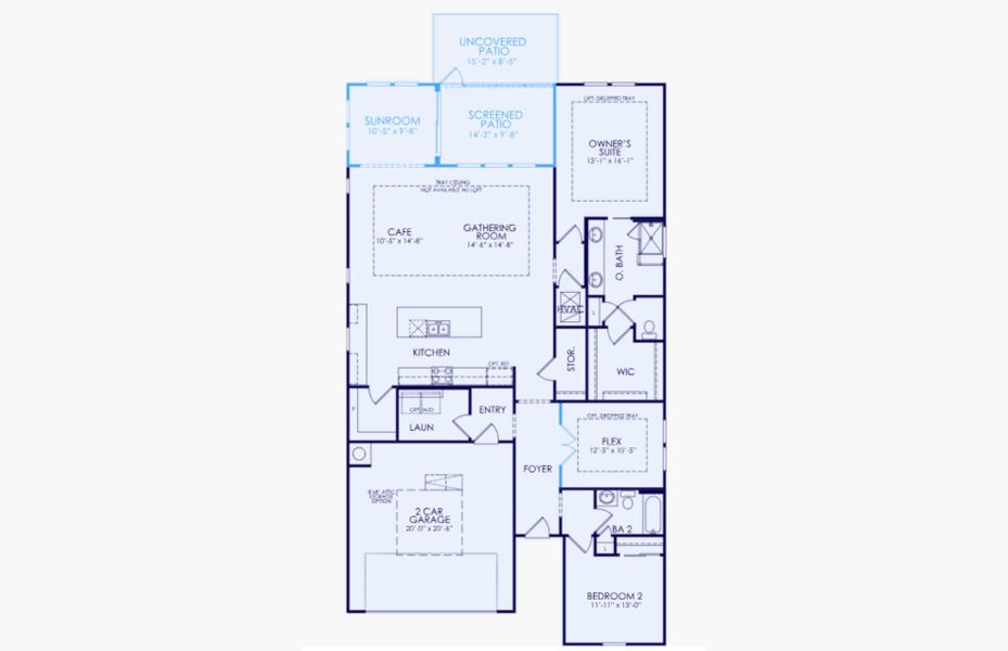 2D floor plan layout of this home in Sun City Hilton Head, Bluffton, SC (Image 2).
