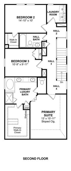 The Naples floor plan by K. Hovnanian Homes. 2nd Floor shown. *Prices, plans, dimensions, features, specifications, materials, and availability of homes or communities are subject to change without notice or obligation.