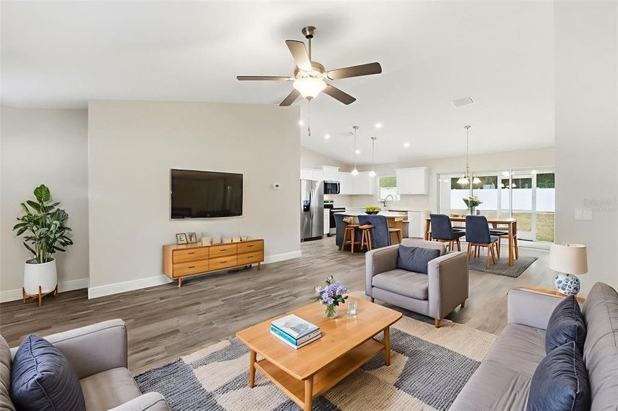 Furnished interior view inside a new home in , Citrus Springs (Image 3). Furnished interior view inside a new home in , Citrus Springs (Image 3).