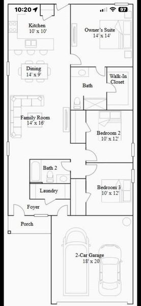 2D floor plan layout of this home in Pinewood at Grand Texas, New Caney, TX (Image 2). 2D floor plan layout of this home in Pinewood at Grand Texas, New Caney, TX (Image 2).