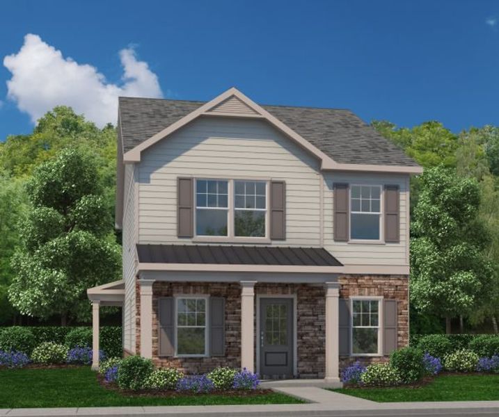 Representative exterior photo of a completed home built from the Kinsley by Piedmont Residential in Magnolia Trace, Flowery Branch, GA (Image 6).