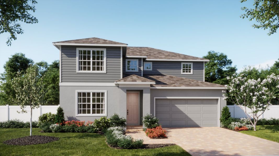 Representative exterior photo of a completed home built from the Monroe by Risewell Homes in Kentucky Square, Sanford, FL (Image 19). Representative exterior photo of a completed home built from the Monroe by Risewell Homes in Kentucky Square, Sanford, FL (Image 19).