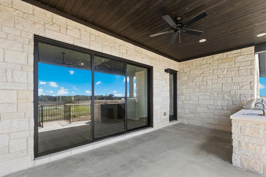 Exterior details and patio area of a home in Leander Estates, Leander (Image 22).