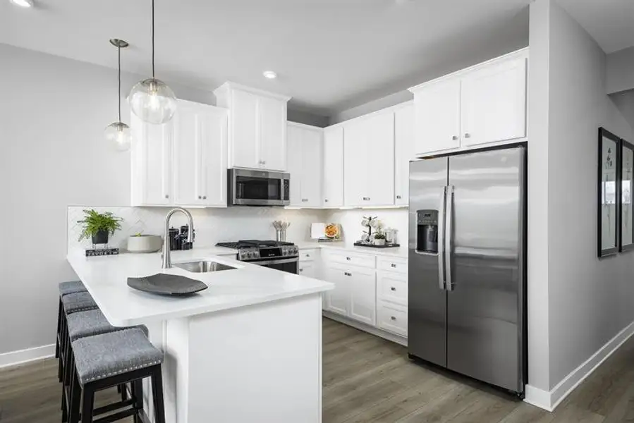 Furnished interior view inside a new home in McCain's Station Townhomes, Gallatin (Image 2).
