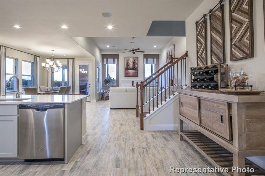 Representative furnished interior of a home built from the Oaks 2512 by Brohn Homes in Oaks at San Gabriel, Georgetown (Image 5).