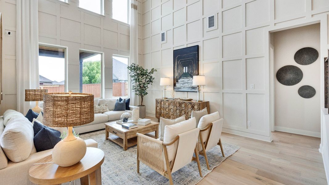 Representative furnished interior of a home built from the Rosewood by DRB Homes in Sunfield, Buda (Image 7). Representative furnished interior of a home built from the Rosewood by DRB Homes in Sunfield, Buda (Image 7).