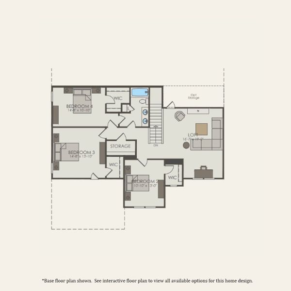 2D floor plan layout for the Vanderbilt - Waterway Collection by Pulte Homes in Crescent Cove, Myrtle Beach, SC (Image 5).