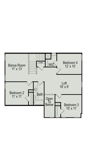 2D floor plan layout of this home in Enclave at Willis 50's, Willis, TX (Image 3).