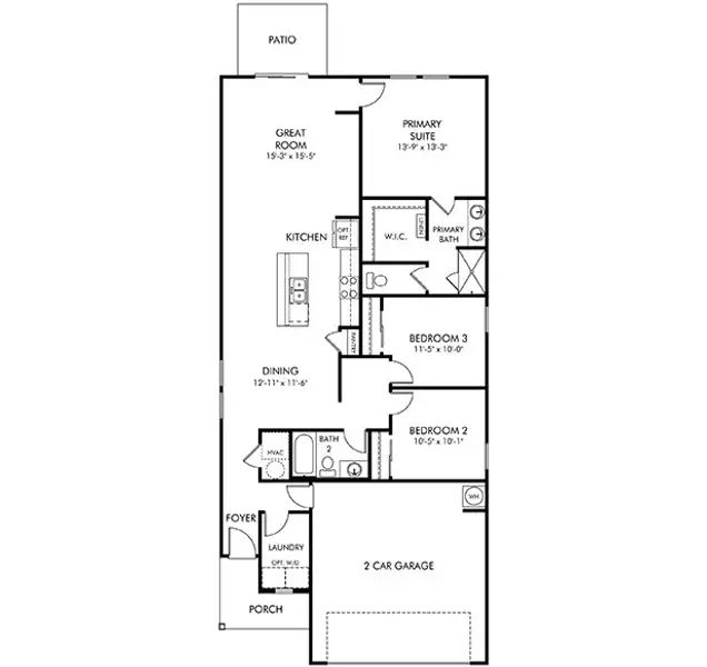 2D floor plan layout of this home in Flagler Village - Classic Series, Palm Coast, FL (Image 1). 2D floor plan layout of this home in Flagler Village - Classic Series, Palm Coast, FL (Image 1).