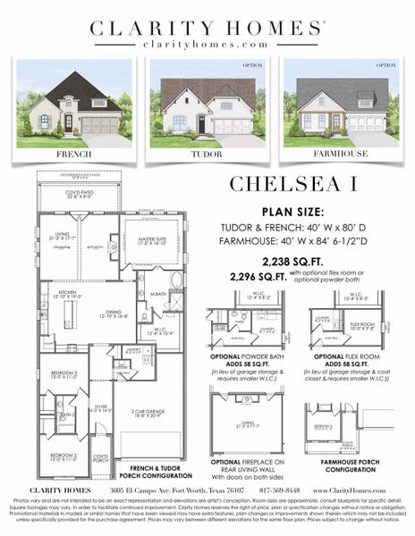 2D floor plan layout for the Chelsea I by Clarity Homes in The Bluffs At Parks Of Aledo, Aledo, TX (Image 1). 2D floor plan layout for the Chelsea I by Clarity Homes in The Bluffs At Parks Of Aledo, Aledo, TX (Image 1).