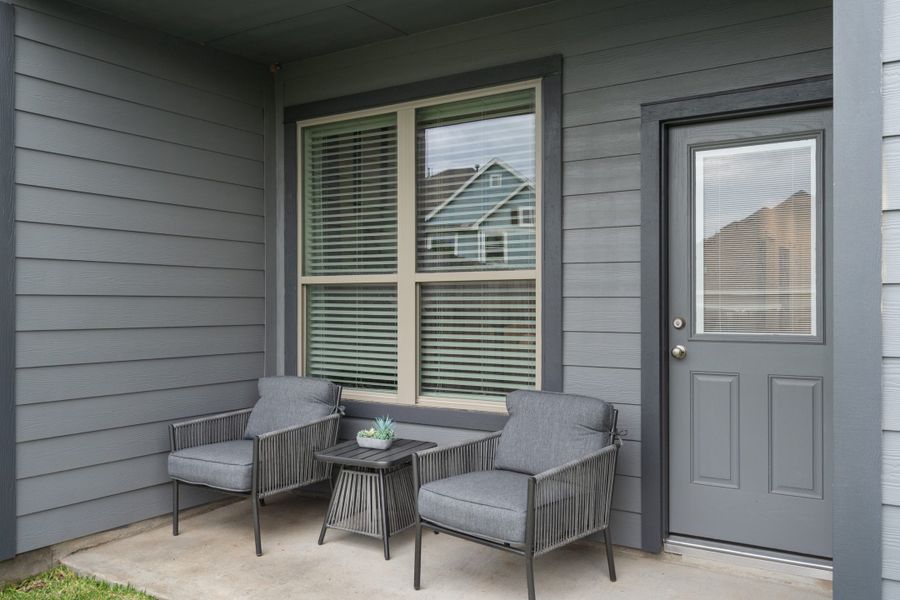 Exterior details and patio area of a home in Woodforest, Montgomery (Image 3). Exterior details and patio area of a home in Woodforest, Montgomery (Image 3).