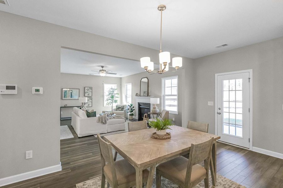 Representative furnished interior of a home built from the Aberdeen by Caviness & Cates Communities in Bartlett Manor, Youngsville (Image 129).