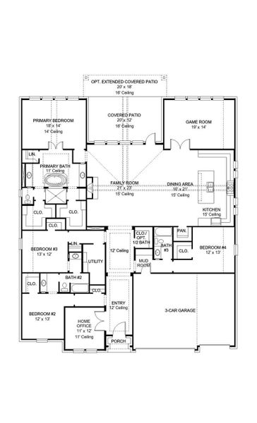 2D floor plan layout of this home in Meridiana, Manvel, TX (Image 2). 2D floor plan layout of this home in Meridiana, Manvel, TX (Image 2).