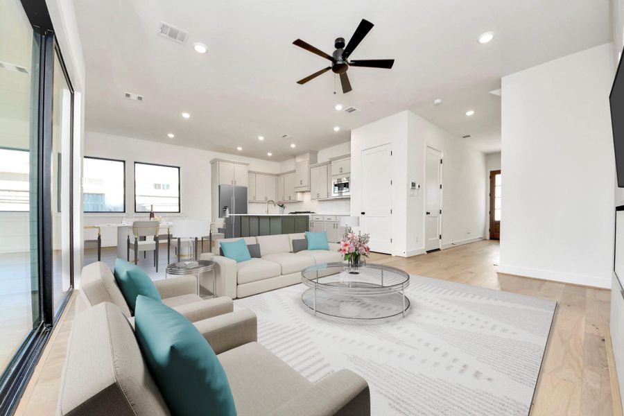 Furnished interior view inside a new home in Caywood Place, Houston (Image 7). Furnished interior view inside a new home in Caywood Place, Houston (Image 7).