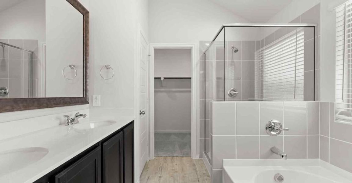 Representative exterior photo of a completed home built from the Atlanta by Impression Homes in Keeneland, Aubrey, TX (Image 15).