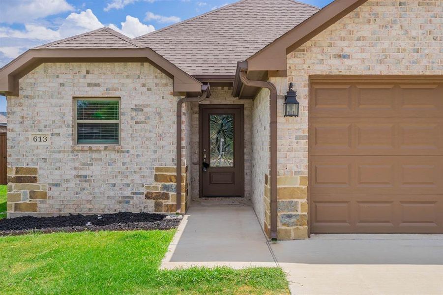 Front entrance to property - beautiful glass door