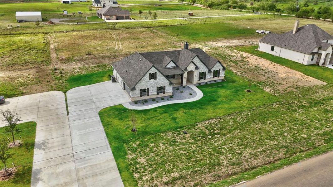 Aerial view with a rural view