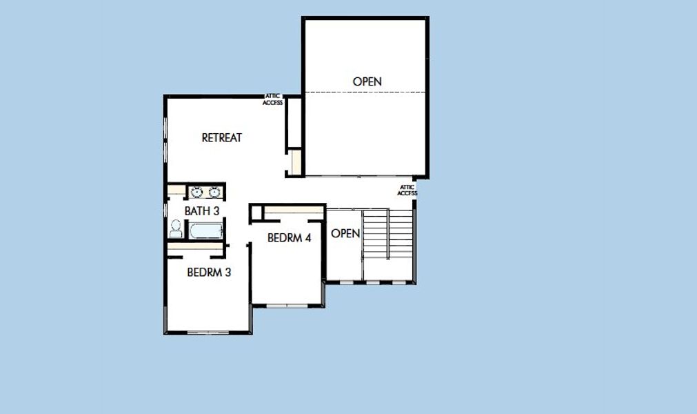2D floor plan layout for the The Ethan by David Weekley Homes in Northshore at Lakewood Village - Classic Series, Lakewood Village, TX (Image 3). 2D floor plan layout for the The Ethan by David Weekley Homes in Northshore at Lakewood Village - Classic Series, Lakewood Village, TX (Image 3).