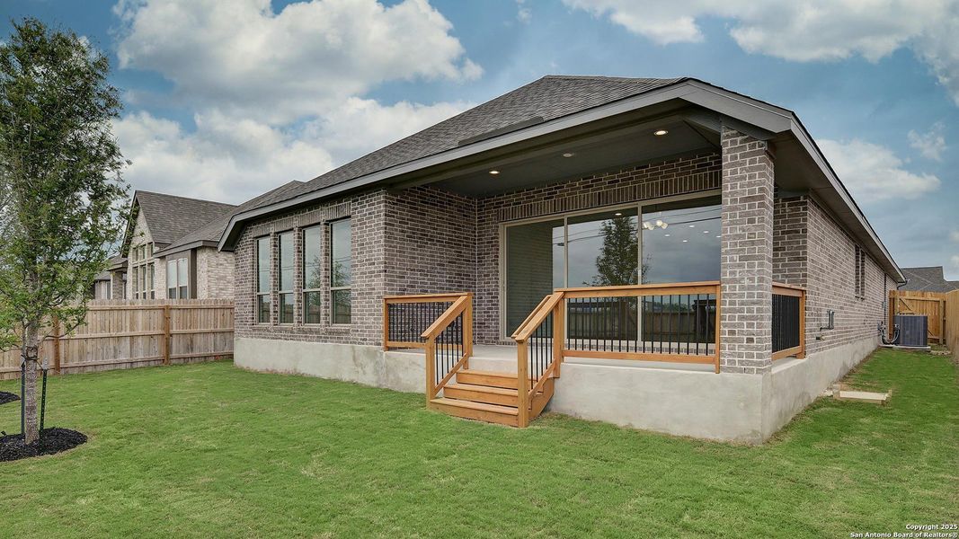 Exterior details and patio area of a home in Alsatian Oaks 50', Castroville (Image 3).
