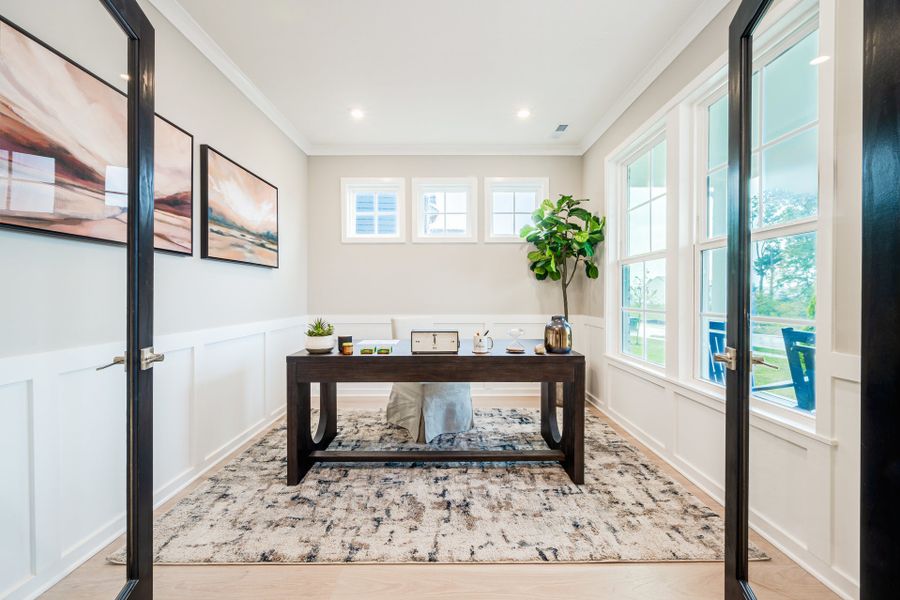 Representative furnished interior of a home built from the Olive by Fischer Homes in Easton Park, Dallas (Image 3). Representative furnished interior of a home built from the Olive by Fischer Homes in Easton Park, Dallas (Image 3).