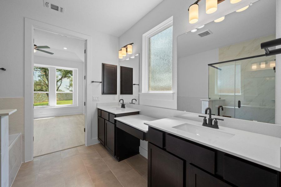 Primary Bath retreat with dual vanities Primary Bath retreat with dual vanities