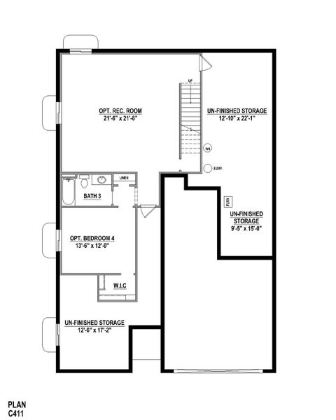 Plan C411 Base Rec Bed