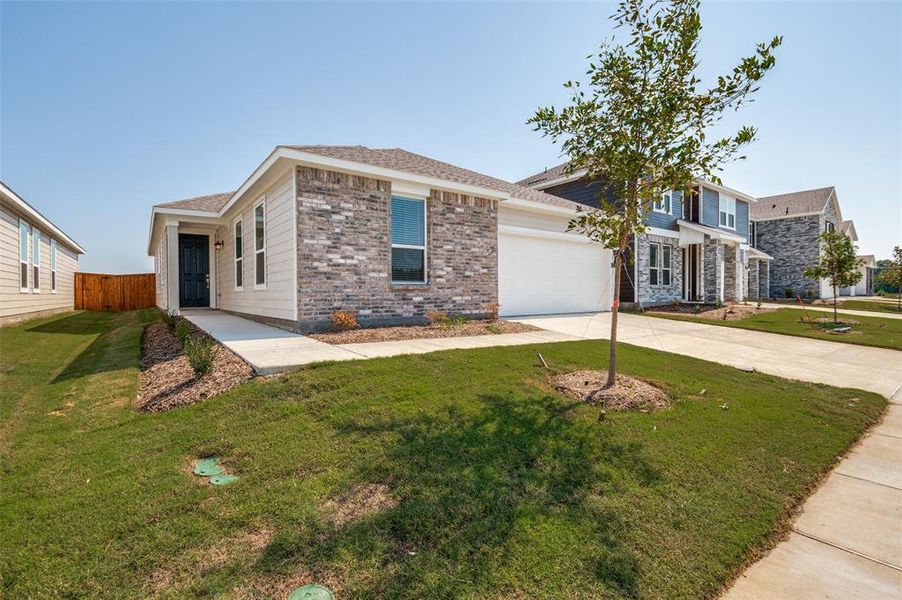 Front exterior of a new home in Cottonwood Creek, Seagoville, TX, highlighting curb appeal (Image 14). Front exterior of a new home in Cottonwood Creek, Seagoville, TX, highlighting curb appeal (Image 14).