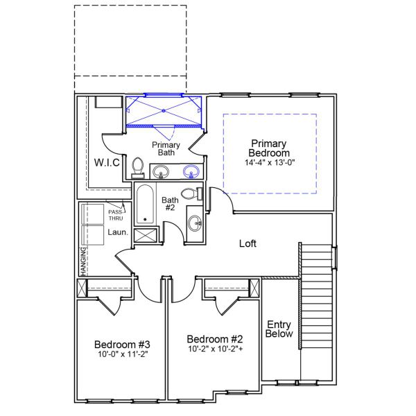 2D floor plan layout of this home in Renaissance at White Oak, Garner, NC (Image 3).