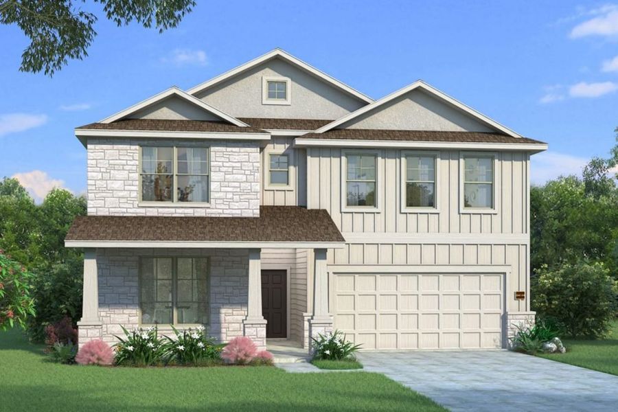 Representative exterior photo of a completed home built from the Hawthorn II Trinity Grove Signature by Brohn Homes in Trinity Grove, Spring, TX (Image 10).